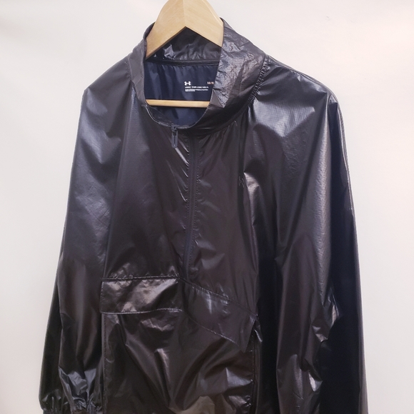 Under Armour UA Metallic Woven Anorak Black Jacket, Women’s Size L - Picture 3 of 10